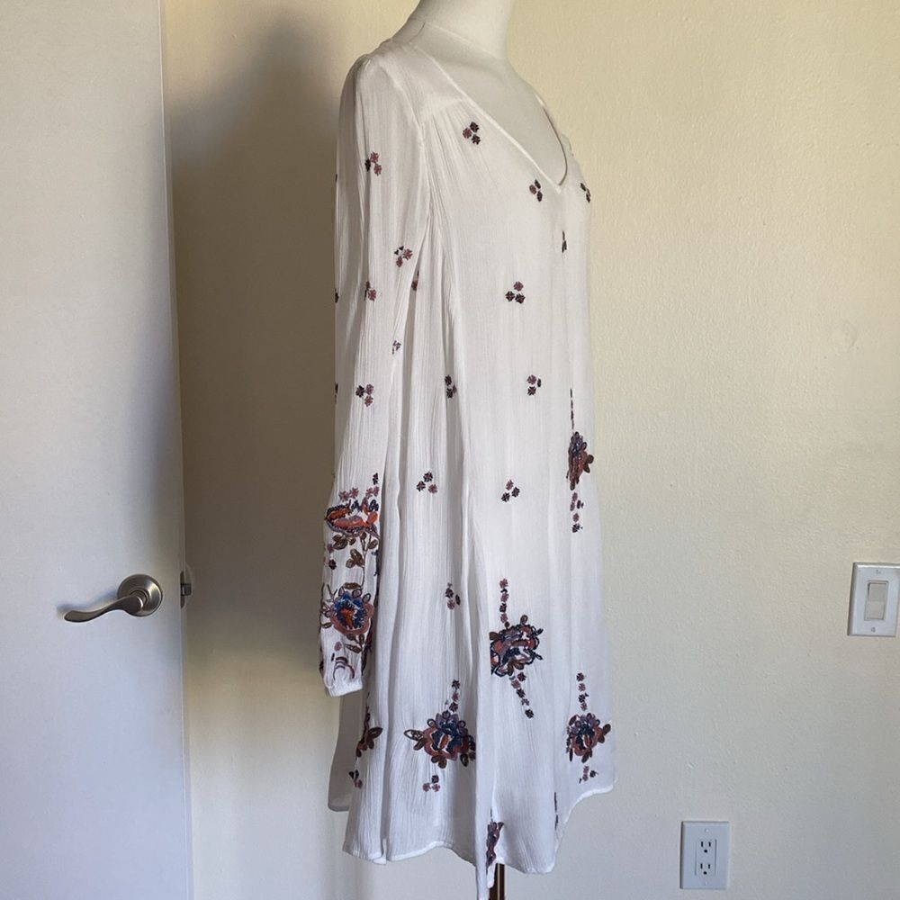 Free People Oxford White Embroidered Mini Swing Dress Size Small - Picture 7 of 16